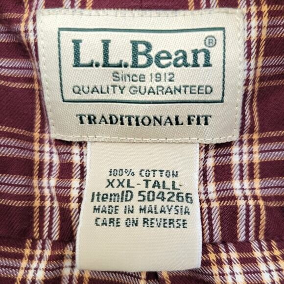 LL Bean Button Down Shirt Men's XXL TALL Short Sleeve Traditional Fit Lot of 5 - Picture 3 of 16